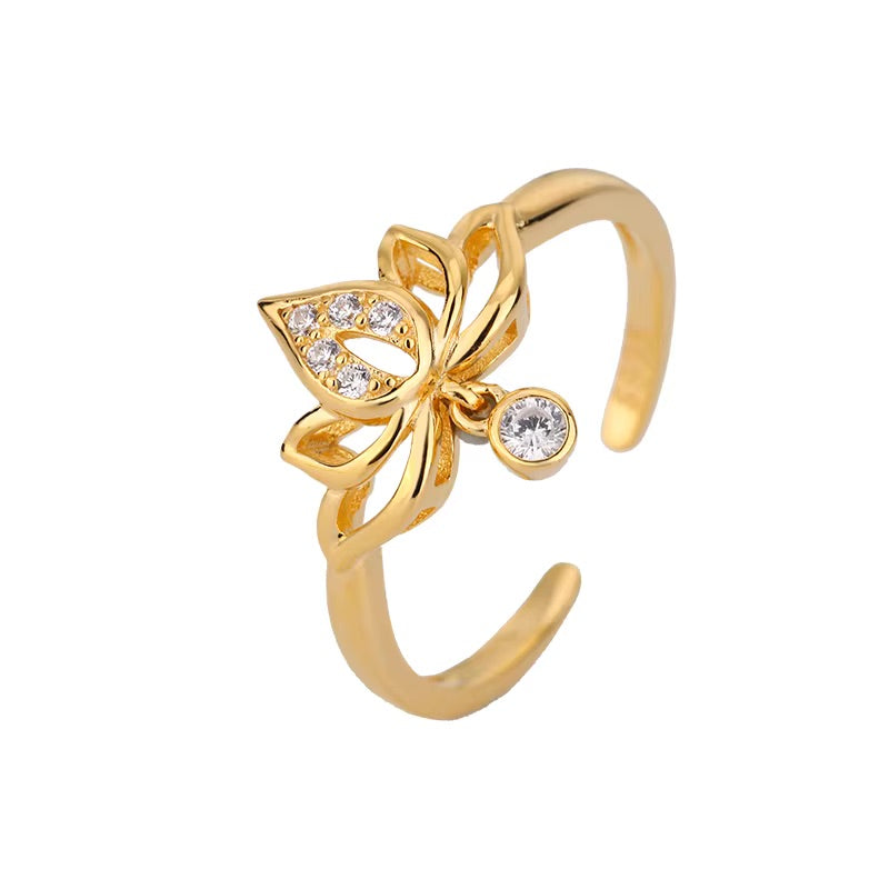 Divine Blossom Lotus Adjustable Ring