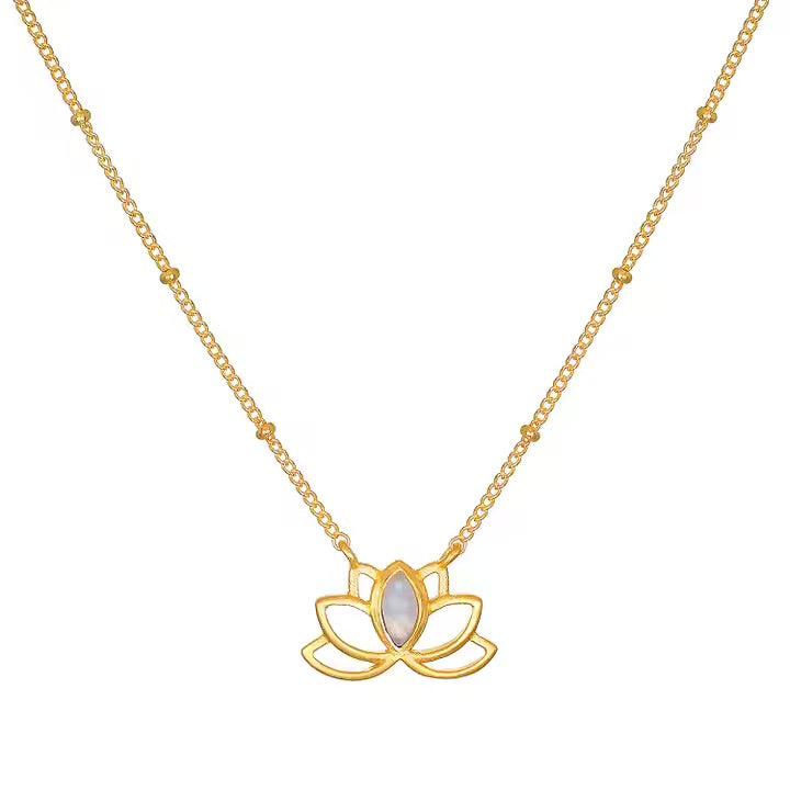 Divine Guidance Lotus Moonstone Necklace