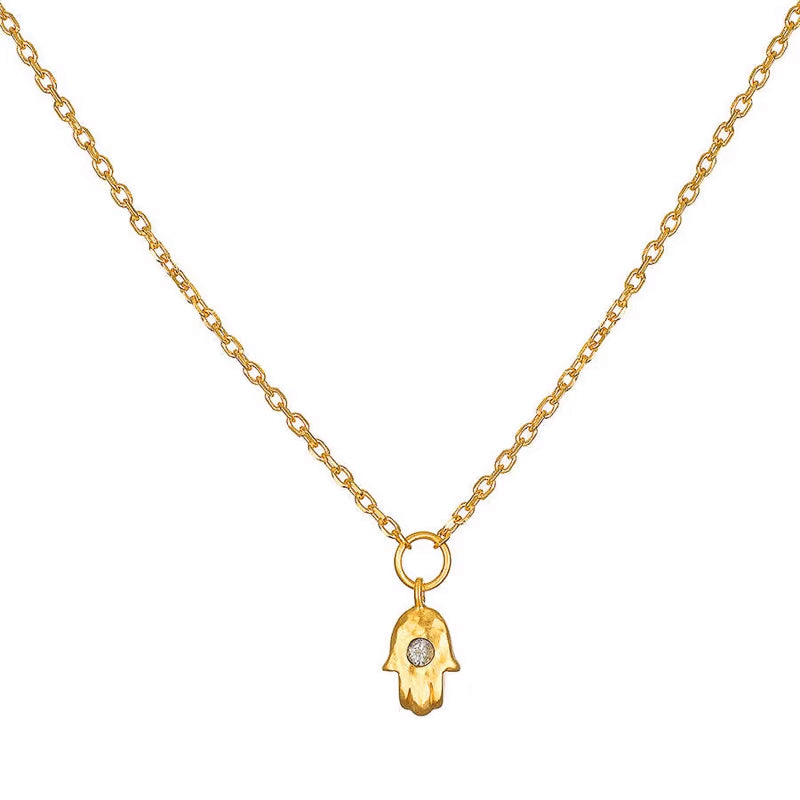 Abundant Blessings Mini Hamsa Necklace