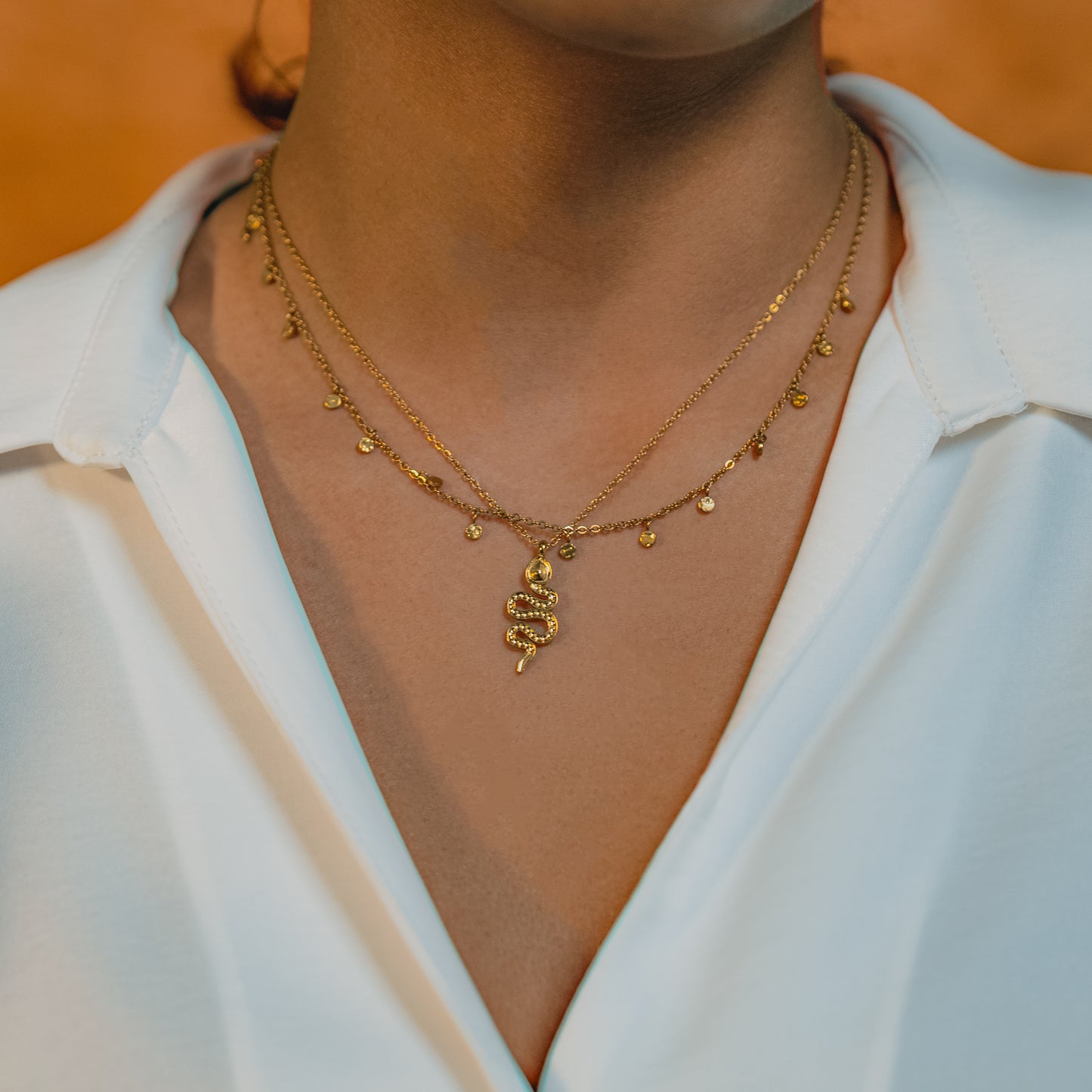 Infinite Energy Snake Medallion Necklace