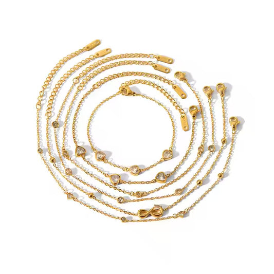 Golden Embrace Multi-Layer Anklet