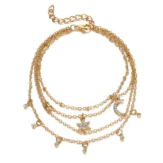 Starry Bloom Adjustable Anklet