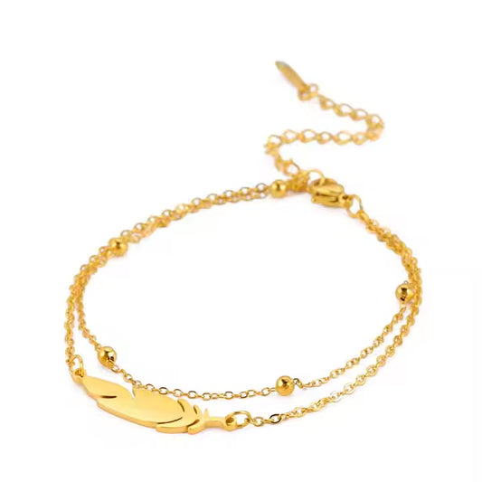 Whispering Feather Adjustable Anklet