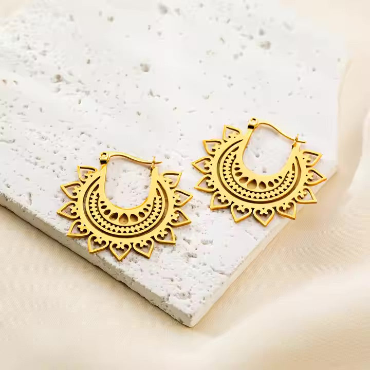 Radiant Sun Mandala Earrings